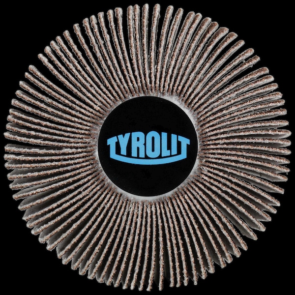 TYROLIT 1 X 1 X 1/4 Shank Mounted Flap Wheel, Aluminum Oxide, 80 Grit